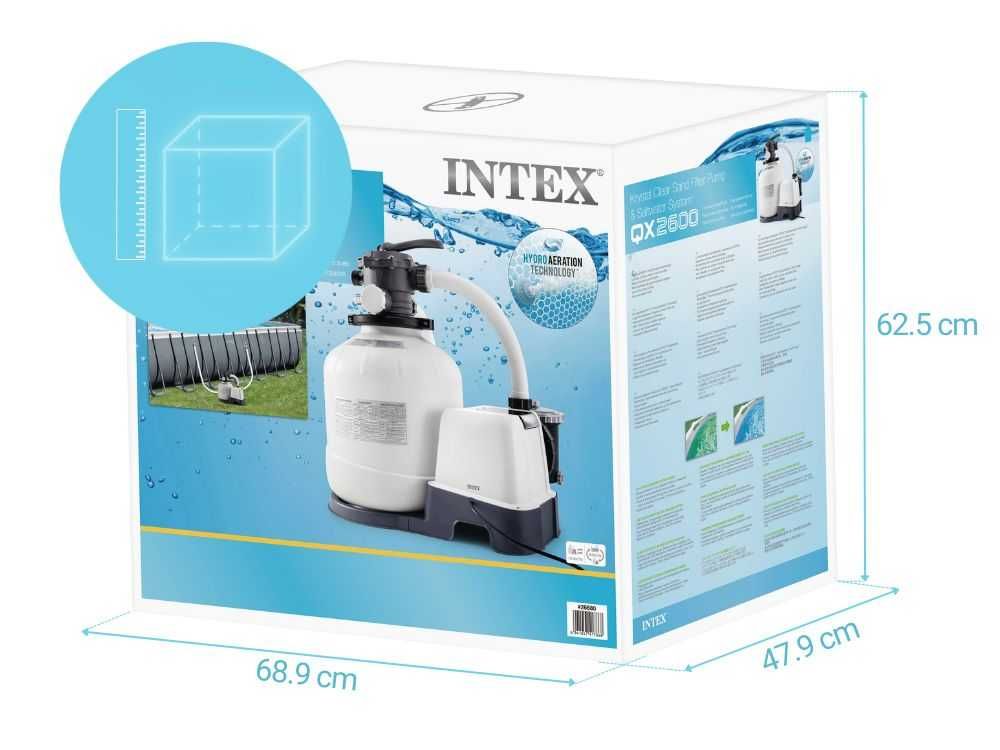 Песочный фильтр насос хлоргенератор Intex 26680 10000 л/час 11 г хлора