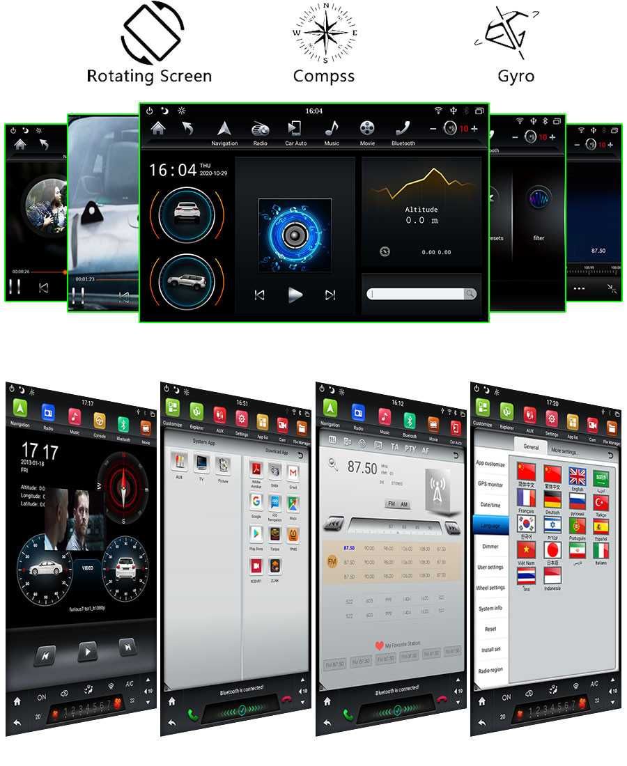 Auto-rádio Universal 12.2" Tesla Style Android 14