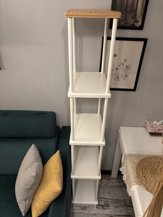 Regał łazienkowy Ikea Dynan biały metalowy