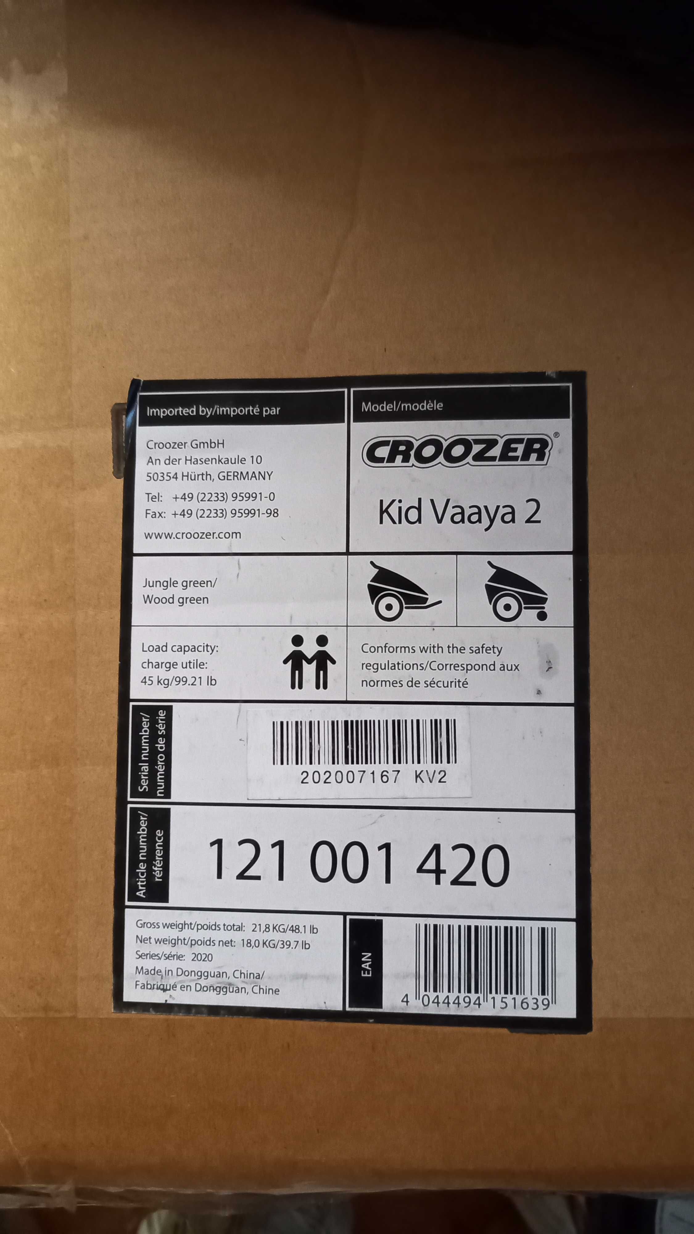 Croozer Kid Vaaya 2 Jungle green NOWA Przyczepka rowerowa amortyzowana