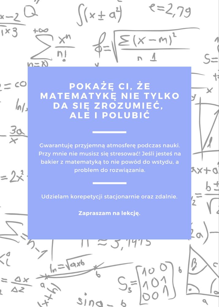 Korepetycje z matematyki MATURA egzamin ósmoklasisty matma
