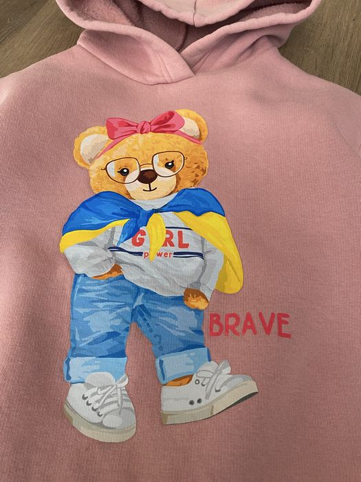 Тепле стильне рожеве худі з капюшоном на флісі Mevis