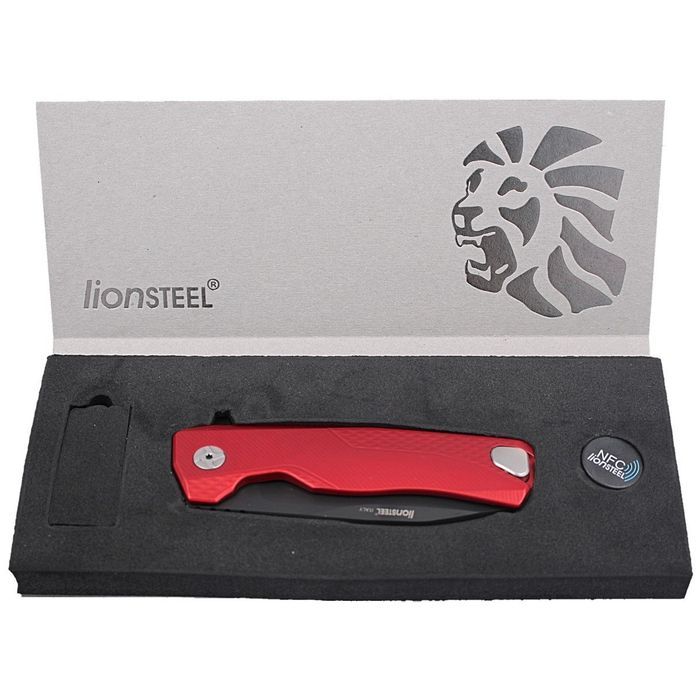 Nóż składany LionSteel ROK Red Aluminium, Black M390 by Molletta (ROK