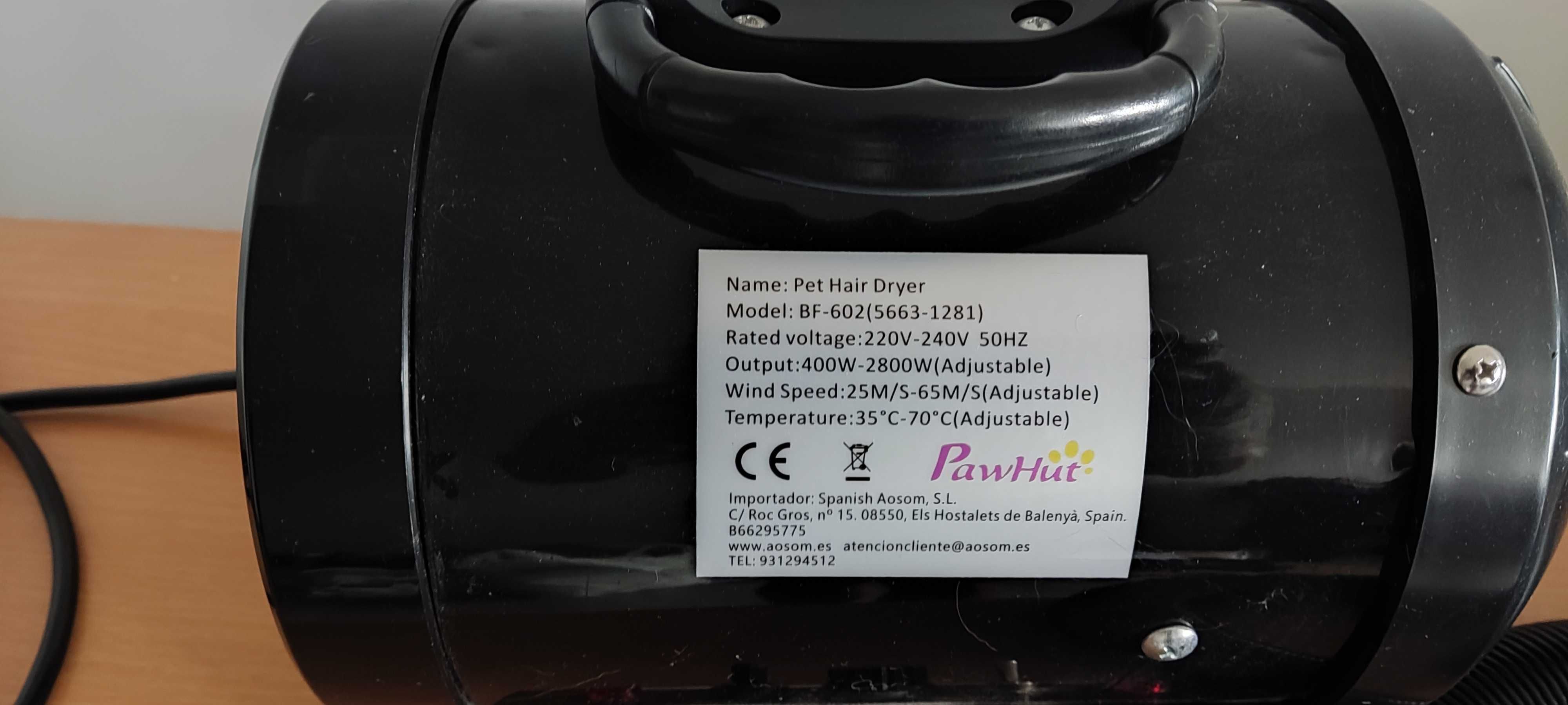 Soprador/secador para banhos e tosquias
