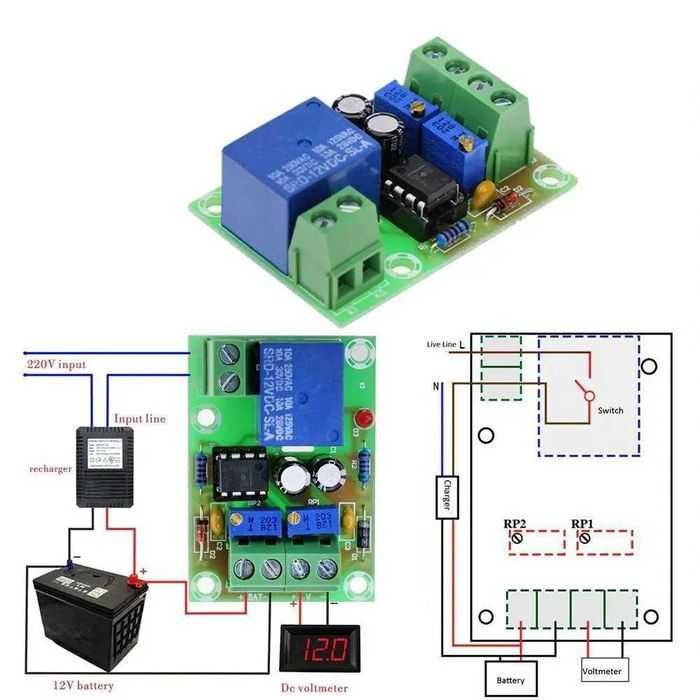 XH-M601 Контроллер заряда 12V аккумуляторной батареи