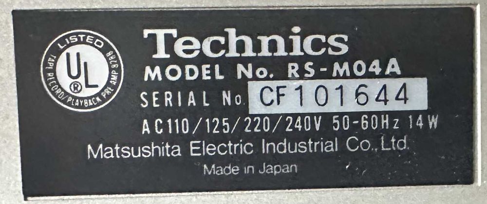Technics RS M04A - deck de cassetes vintage