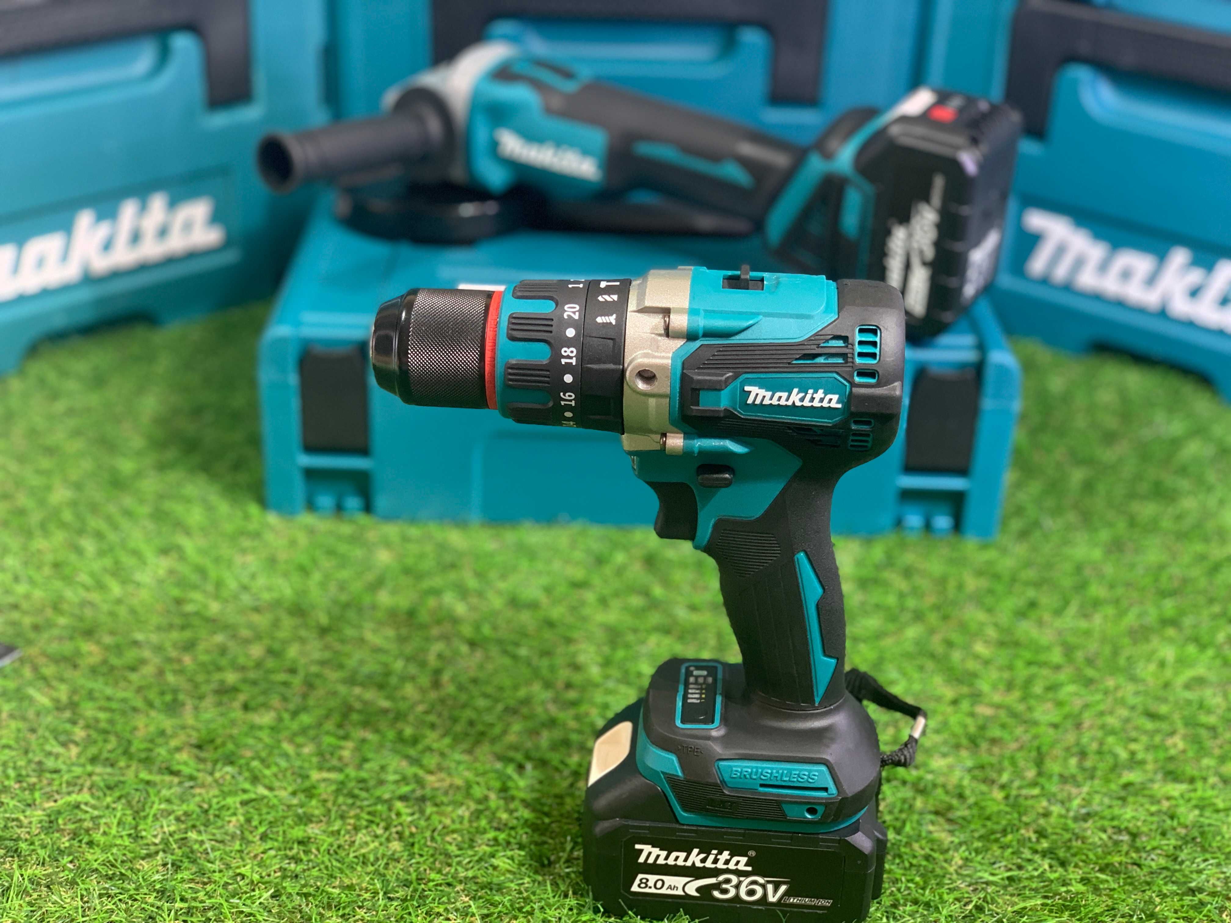 Набор Makita 2/1 Болгарка DGA504 - Шуруповерт DHP485BL 36V 8А