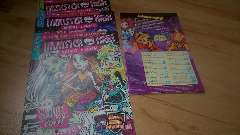 Monster High czasopisma 4 sztuki gratis plakat
