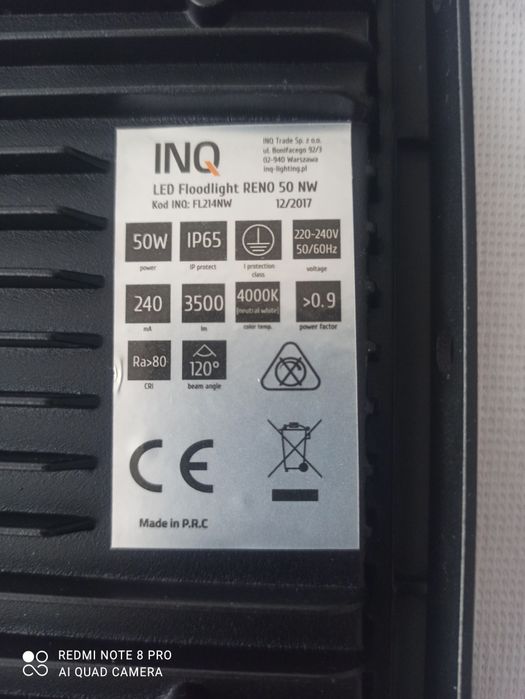 Lampa Led  o mocy 50 W. Nowa.