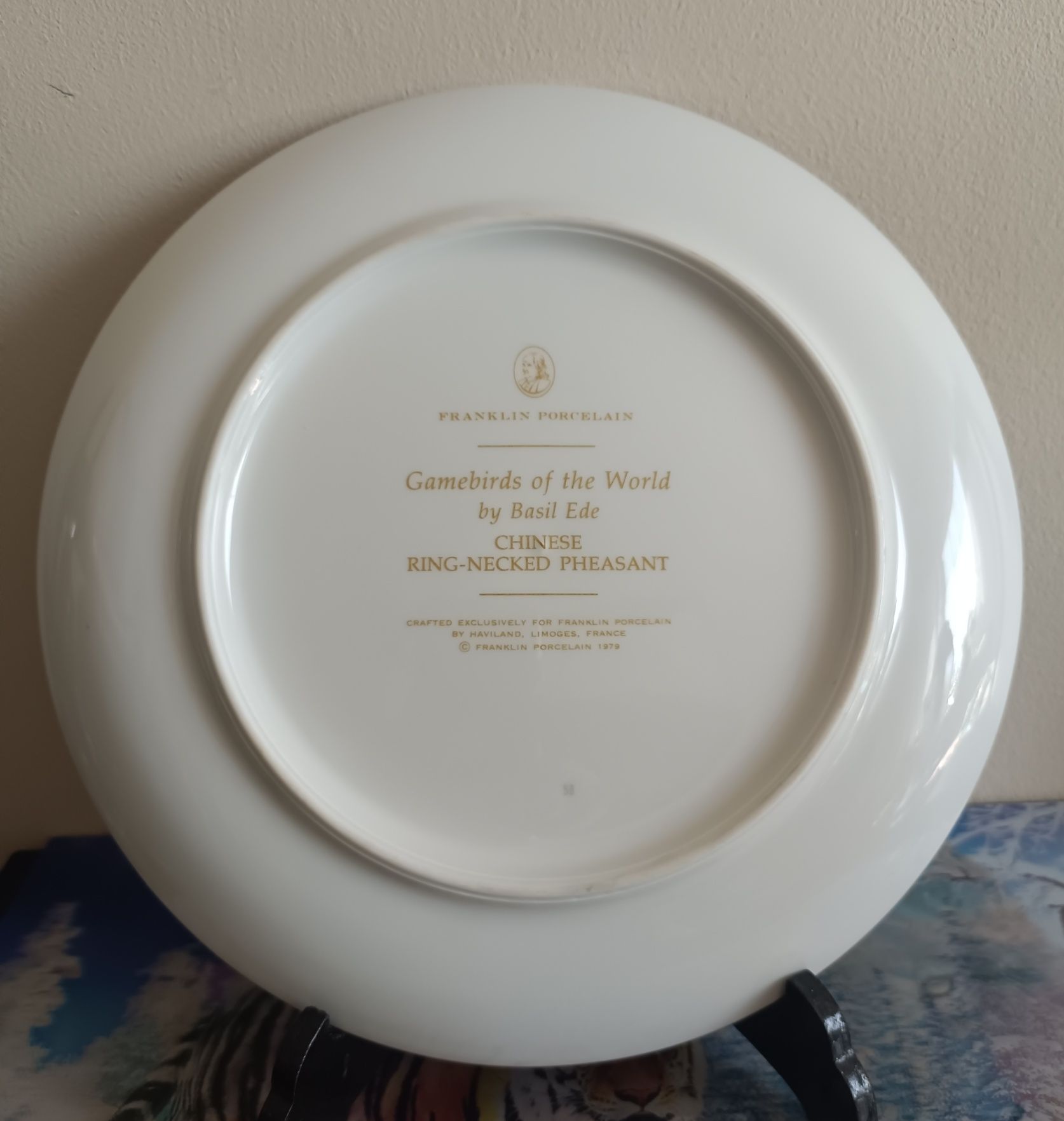 Piękny porcelanowy talerz dekoracyjny "Bażant Chiński".