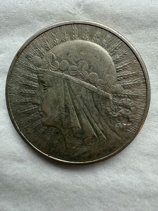 10 zł głowa kobiety 1932 bez znaku mennicy ładna