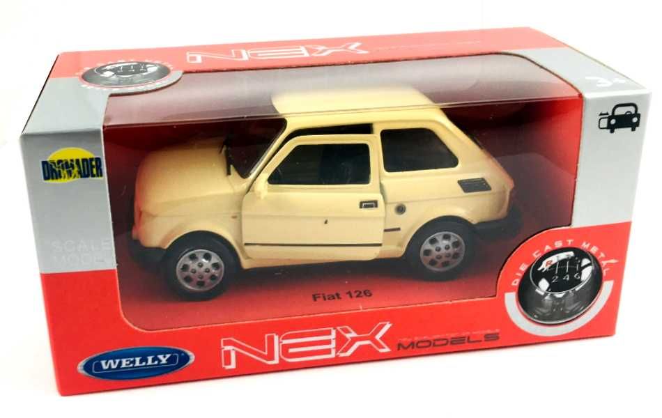 Fiat 126p model WELLY PRL 1:34 maluch kremowy