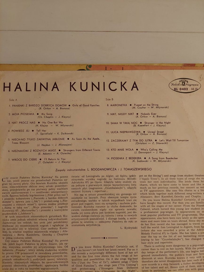 Plyta winylowa - Halina Kunicka