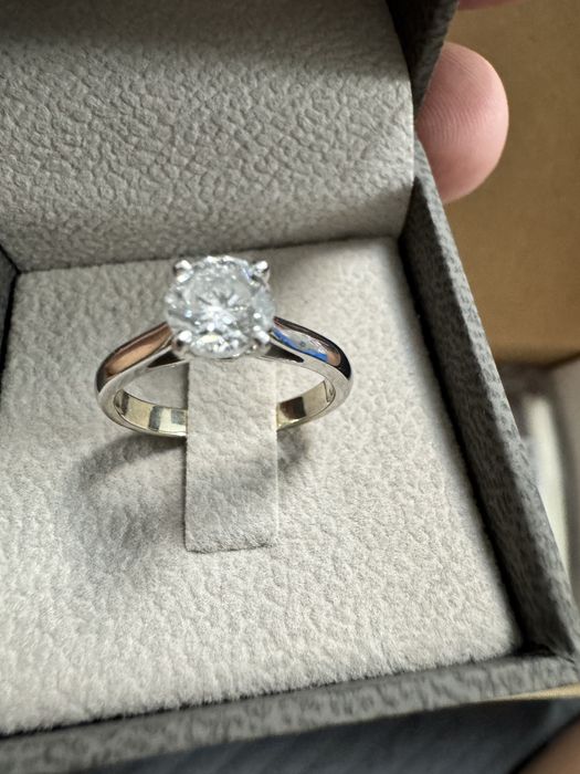 Zloty pierscionek z naturalnym diamentem 1,12ct E SI zareczynowy