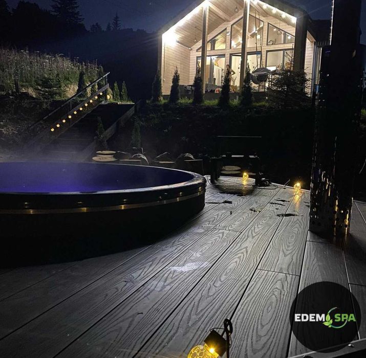 Модний стильний мобільний Spa комплекс для дома на дровах. Купіль. Чан