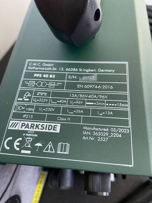 Плазморіз, плазморез, резак плазмовый Parkside PPS 40 B3 Німеччина