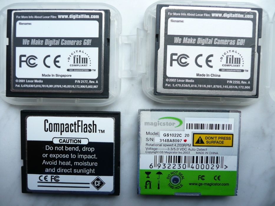 karty compactflash CF lexar 16mb 256mb 2.2gb 128mb