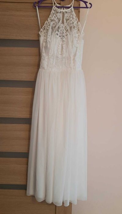 Suknia Ślubna 36/38 Boho - złamana biel