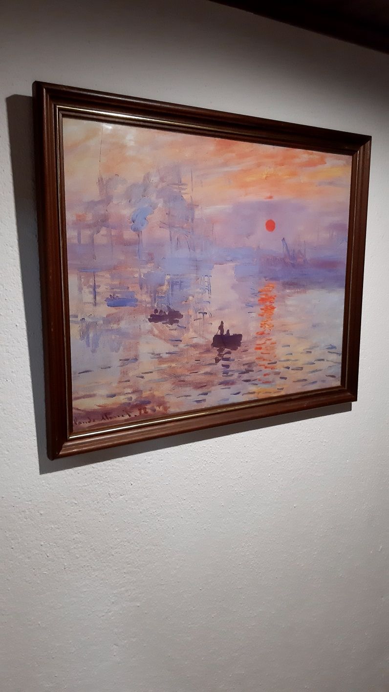 Quadro Tela pintura moldura Impression, soleil levant de
Claude Monet