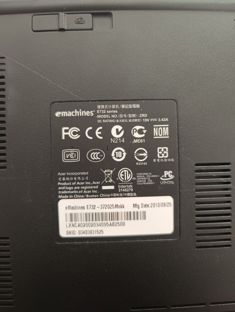 Laptop ACER eMachines E732 - 100% sprawny!
