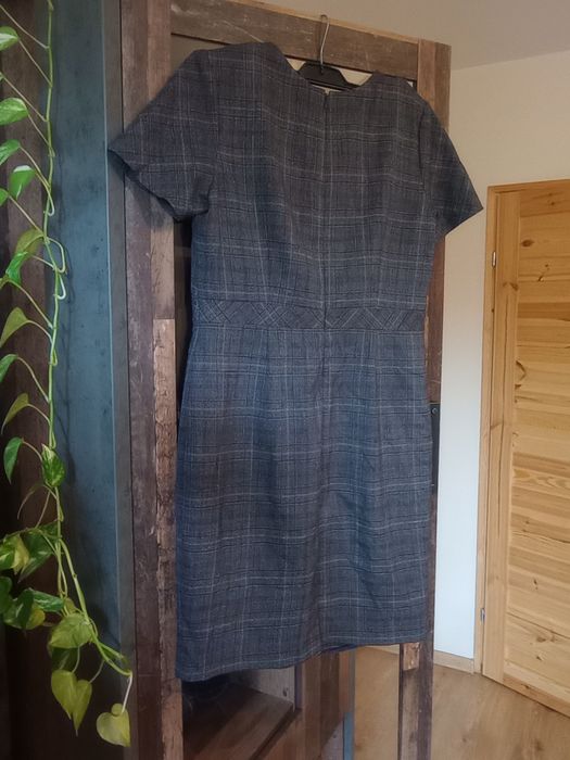 Sprzedam sukienkę w kratkę biuro praca ślub elegancka