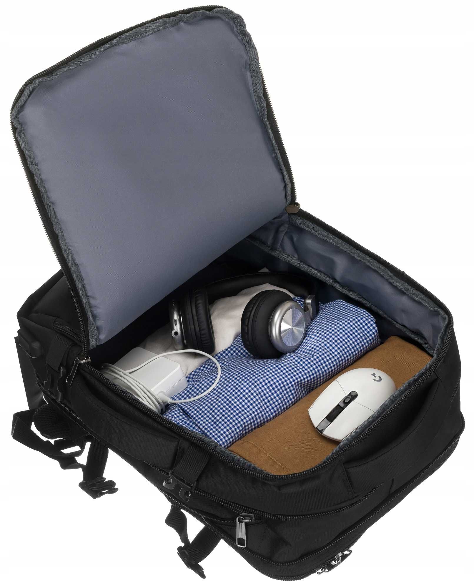 PETERSON solidny plecak podróżny bagaż podręczny czarny WIZZAIR