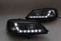 Lampy przednie przód OPEL ASTRA G II 2 97-04 DAYLINE LED BLACK IGŁA!