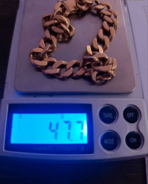 Pulseira de corrente de freio de ouro amarelo 18 quilates