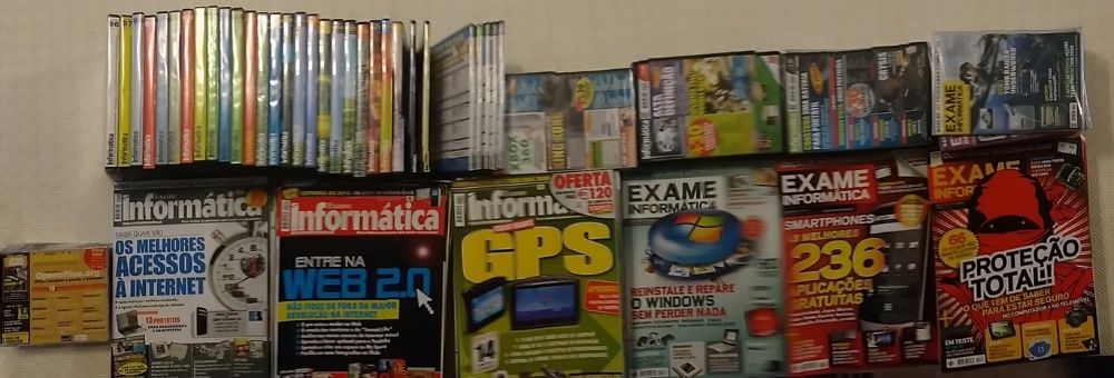 Lote de revistas, CDs e DVDs Exame informática 2002 a 2010