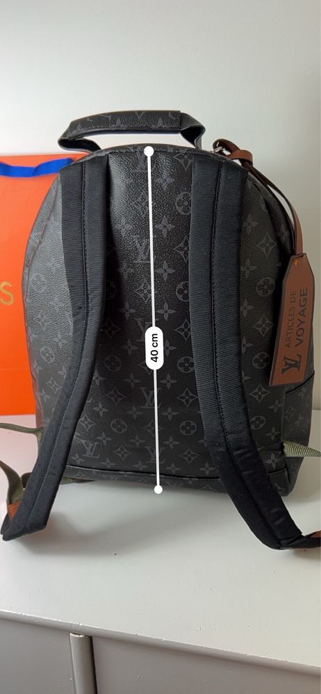 Duży plecak szkolny sportowy Louis Vuitton monogram czarny premium LV