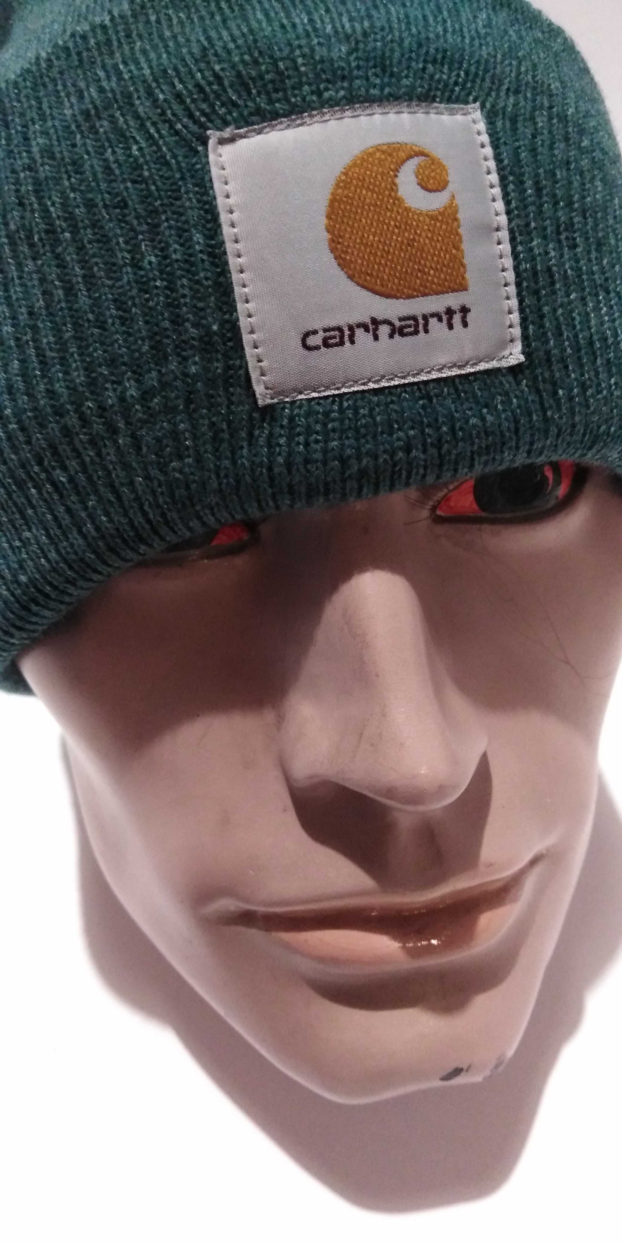 Carhartt czapka zimowa nowa klasyka okazja zielono popielata