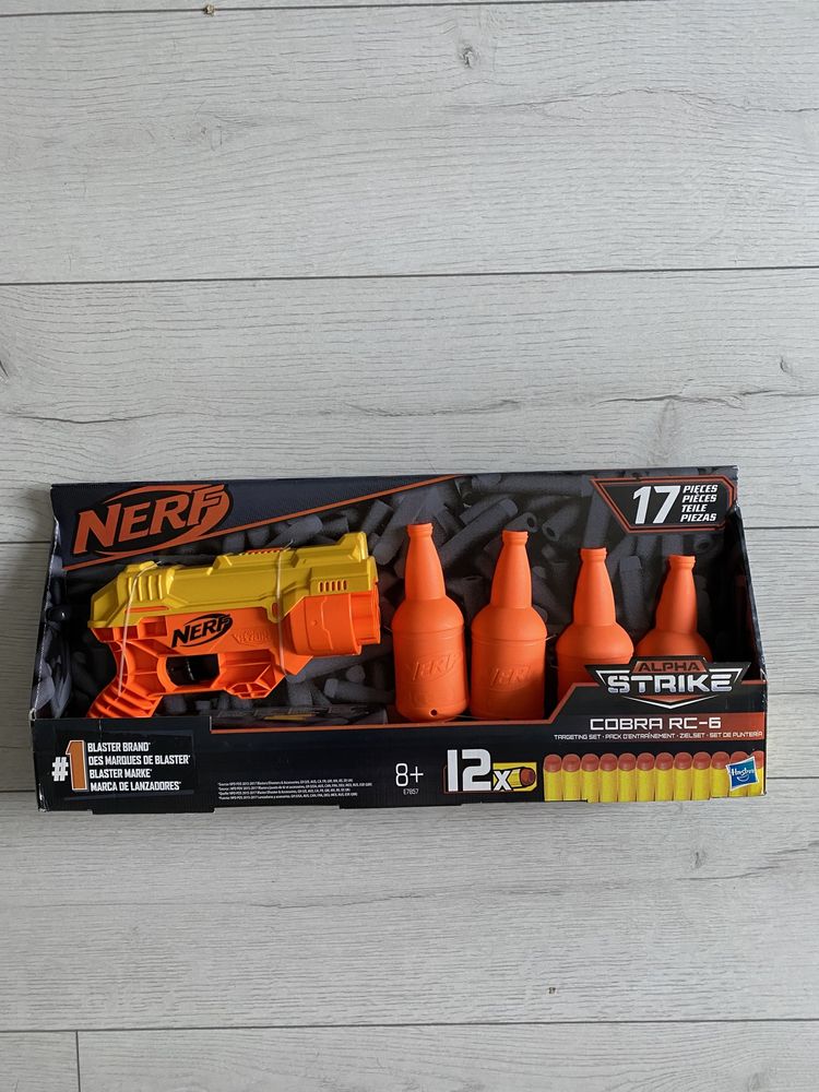 Nerf оригінал пістолет дитячий з патронами і цілями у вигляді бутилок