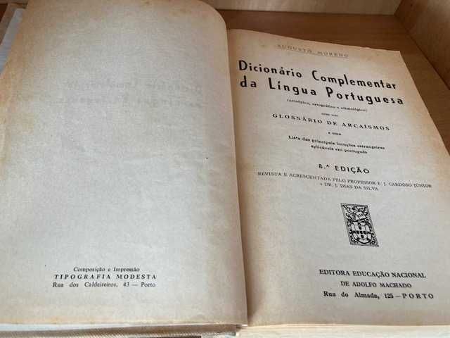 Dicionário complementar da língua portuguesa - 1971