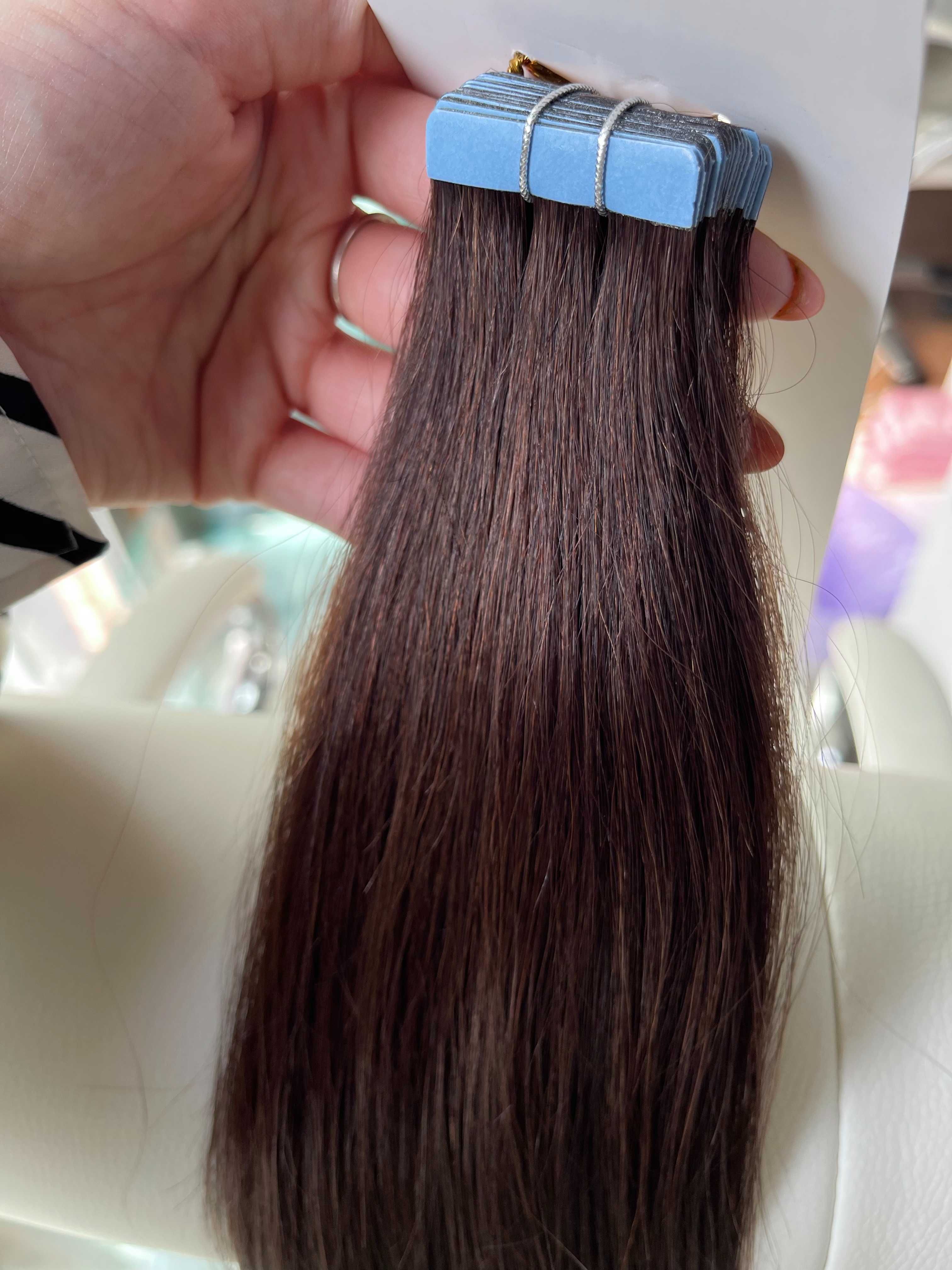 Włosy w pełni NATURALNE TAPE ON - Metoda kanapkowa 10 SZT 45 CM