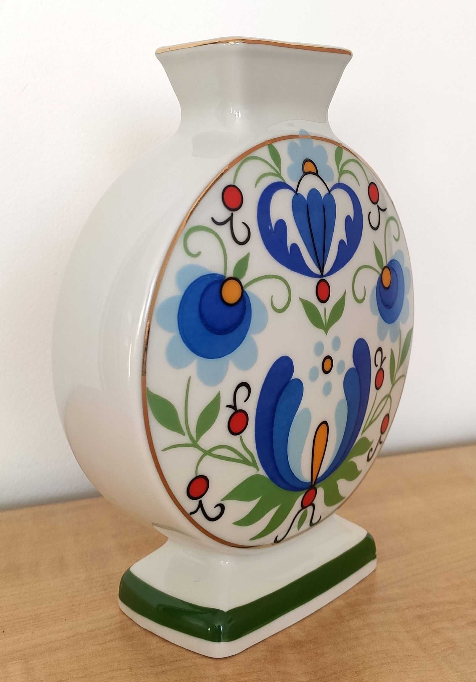 Wazonik Lubiana wzór kaszubski PRL vintage nieużywany wazon