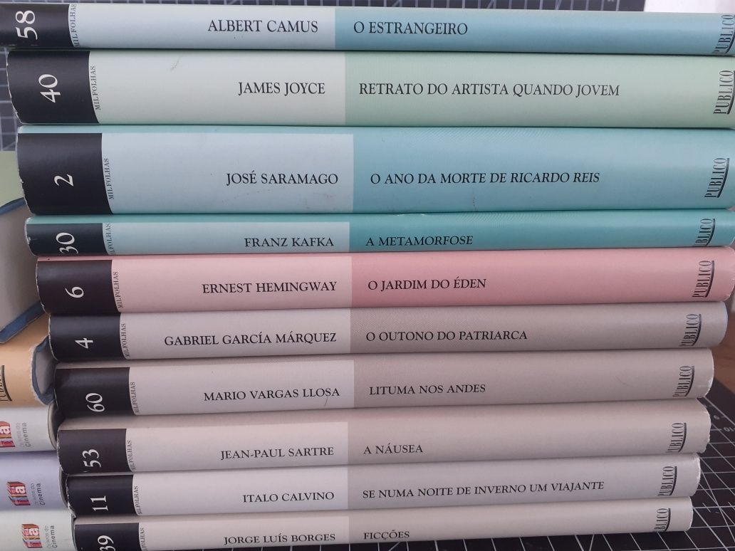 Camus, Joyce, Saramago, Calvino, Beauvoir, Borges, Llosa, Kafka, livro