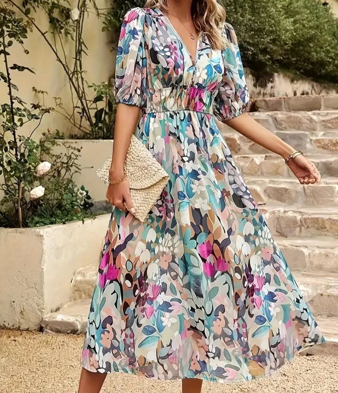 Piękna długa maxi elegancka sukienka na wiele okazji komunia chrzest