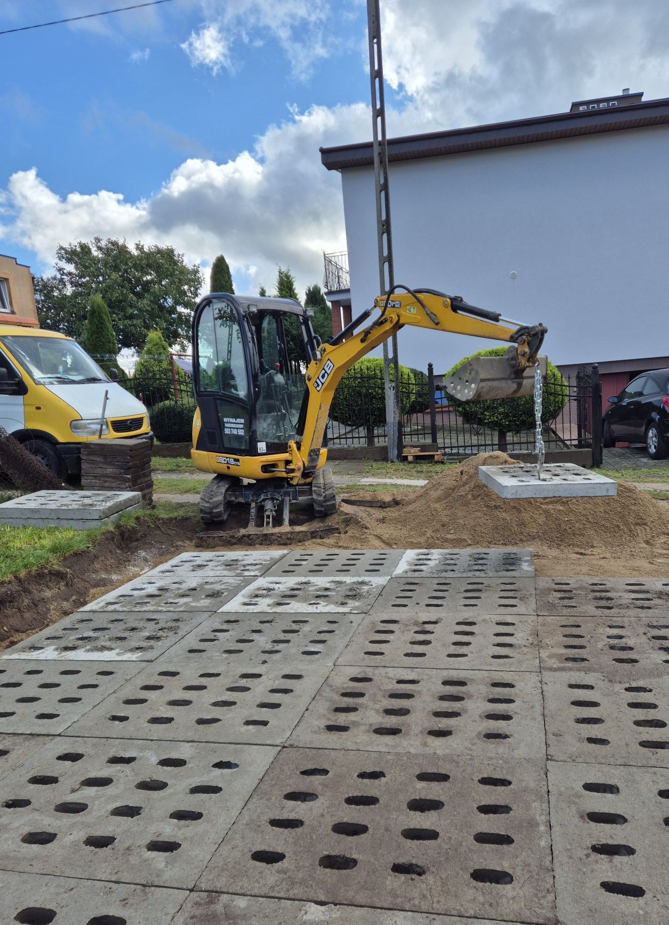 Wypożyczę wynajmę minikoparka JCB Wiertnica!