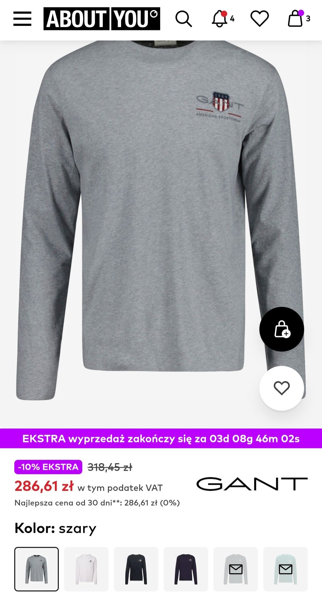 -50% Gant XL Longsleeve - bluzka, koszulka z długim,