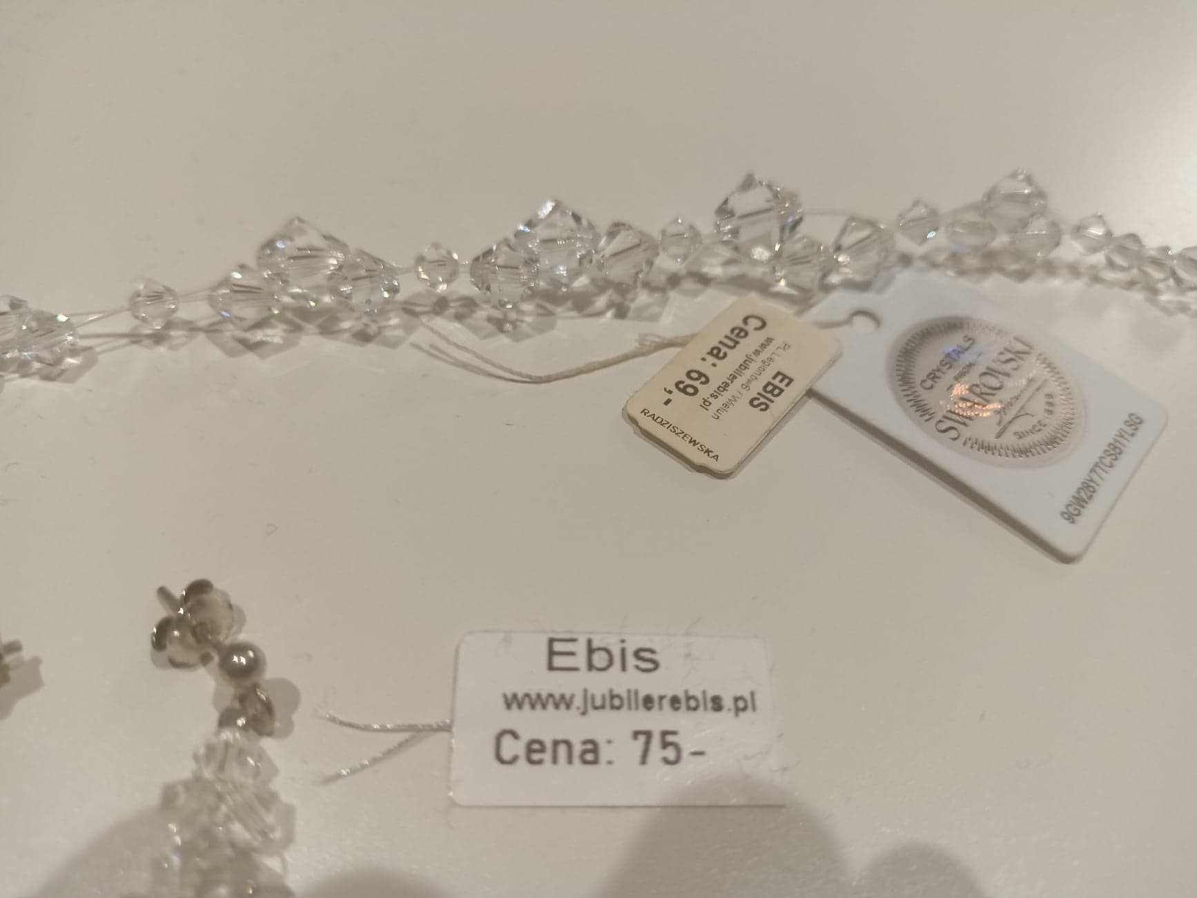 kolczyki i bransoletka Swarovski biżuteria ślubna