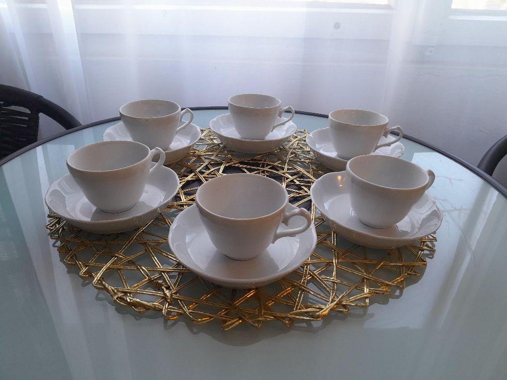 Porcelanowy zestaw do espresso 6 filiżanek i 6 spodków