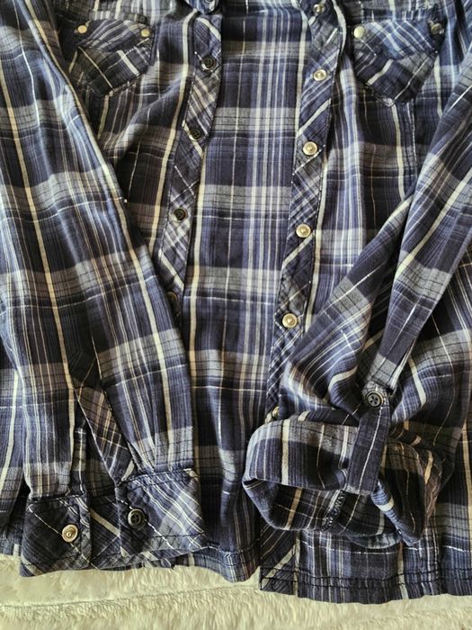 Camisa BIAGGINI Xadrez Azul e Branco - Tamanho 40 (M/L)