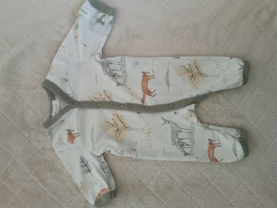 Bawełniany pajacyk niemowlęcy, piżama, las, zwierzęta, 50 Newbie