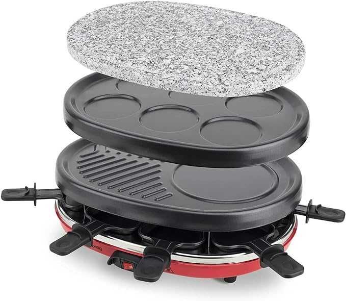 Grill elektryczny czerwony 900 W Raclette H.Koenig RP 412