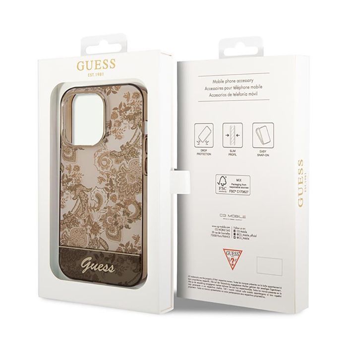 Guess Porcelain Collection - Etui Iphone 14 Pro (Ochre)