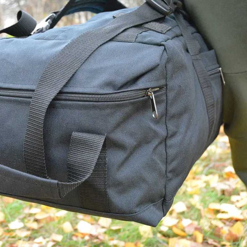 Армійська сумка/баул - рюкзак "Tactic-80" (Чорна) 111л