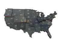 Mapa 3D drewniana USA -Czarny, 116cm Stany Zjednoczone, prezent U.S.A.
