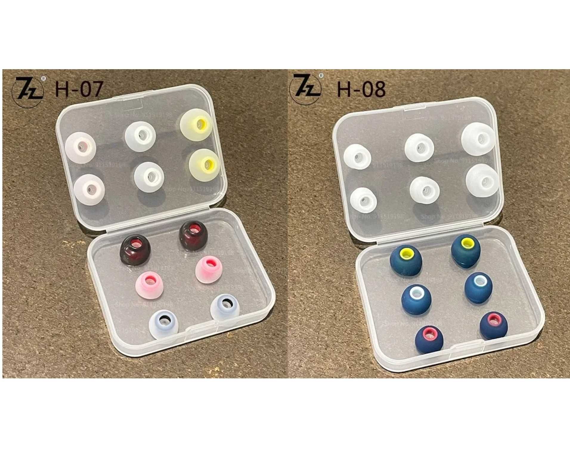 Амбушюры силиконовые для наушников 7Hertz H-07, H-08 (12 штук, 6 пар)
