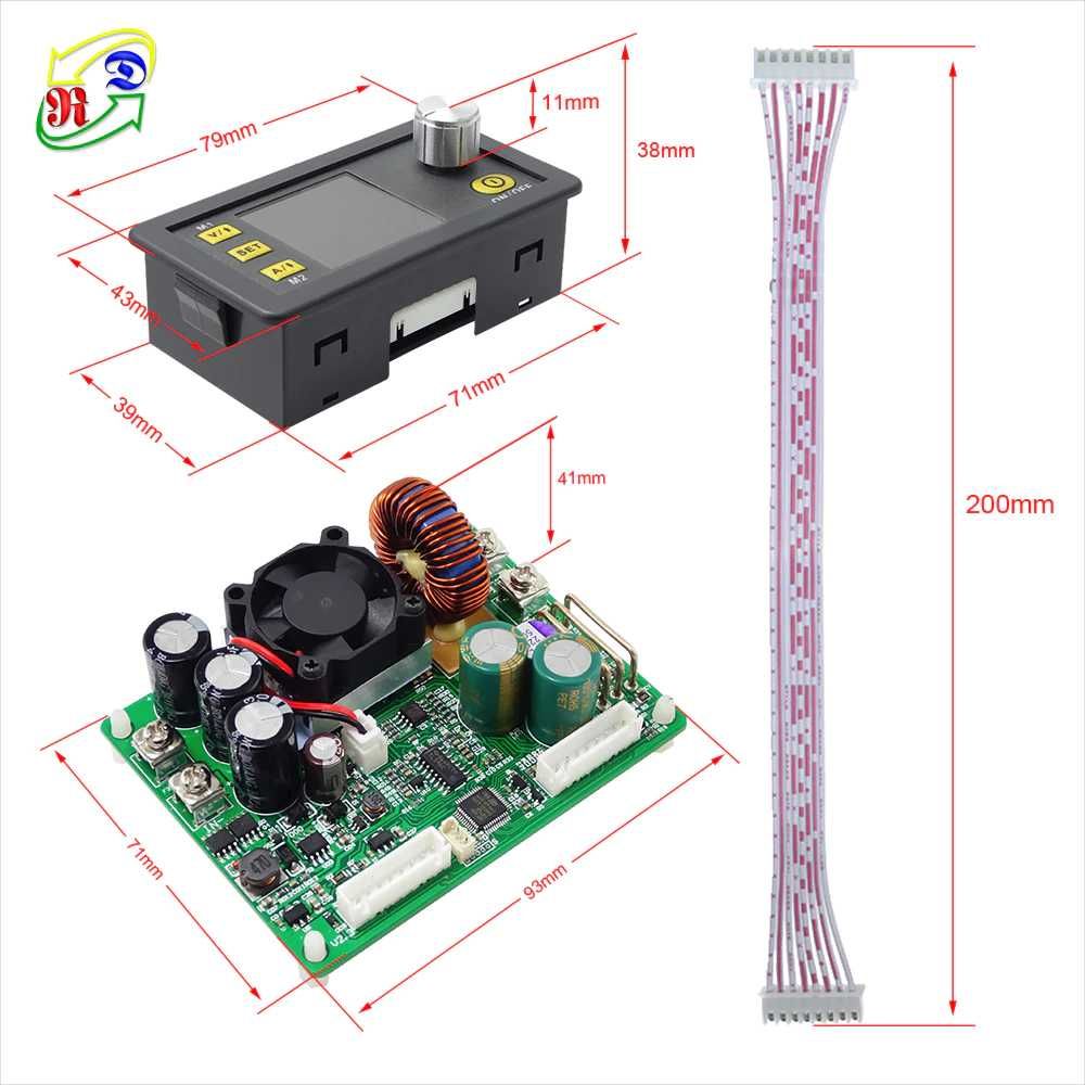 Корпус + DPS5020 USB BT програмований 6-55В 0-50В 0-20А