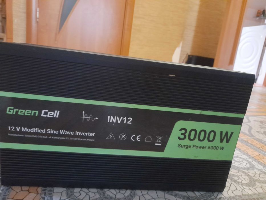 ІНВЕРТОР Green Cell 12V на 230V 3000W/6000W Чистий синус